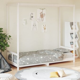 Kinderbedframe 80x200 cm massief grenenhout wit 1
