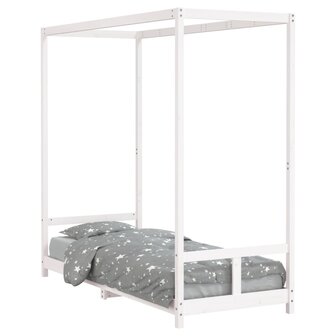 Kinderbedframe 80x200 cm massief grenenhout wit 2