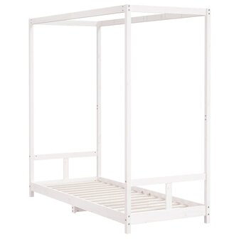 Kinderbedframe 80x200 cm massief grenenhout wit 3