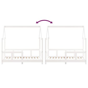 Kinderbedframe 70x140 cm massief grenenhout wit 7