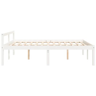 Seniorenbed massief grenenhout wit 150x200 cm 5