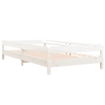 Bed stapelbaar 100x200 cm massief grenenhout wit 6