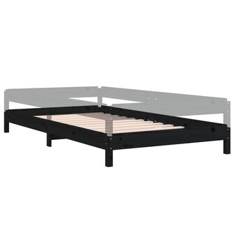 Bed stapelbaar 90x200 cm massief grenenhout zwart 6