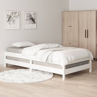Bed stapelbaar 90x190 cm massief grenenhout wit 4