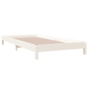 Bed stapelbaar 90x190 cm massief grenenhout wit 7