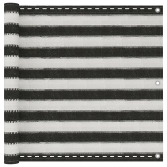 Balkonscherm HDPE 90x400 cm antraciet en wit 1
