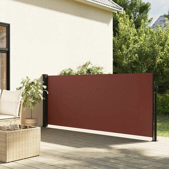 Windscherm uittrekbaar 120x600 cm bruin 1