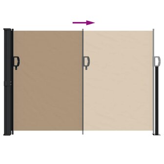 Windscherm uittrekbaar 140x600 cm taupe 5