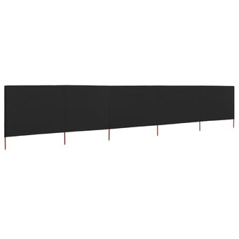 Windscherm 5-panelen 600x160 cm stof zwart 2
