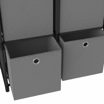Kast met 4 vakken met boxen 69x30x72,5 cm stof zwart 6