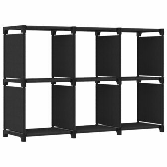 Kast met 6 vakken 103x30x72,5 cm stof zwart 1