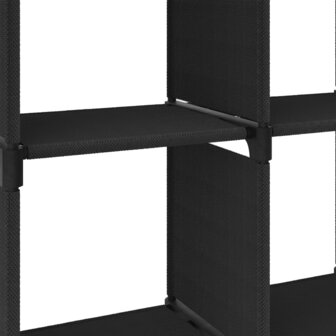 Kast met 6 vakken 103x30x72,5 cm stof zwart 6