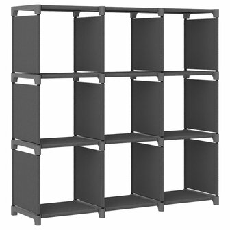 Kast met 9 vakken 103x30x107,5 cm stof grijs 1