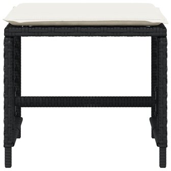 Tuinkrukken 4 st met kussens 41x41x36 cm poly rattan zwart 5