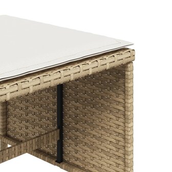 Tuinkrukken 4 st met kussens 40x40x35 cm poly rattan beige 9