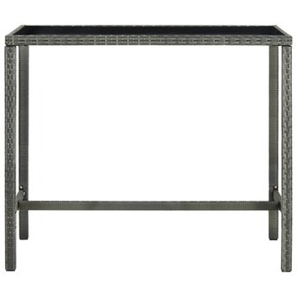 Tuinbartafel 130x60x110 cm poly rattan en glas grijs 2
