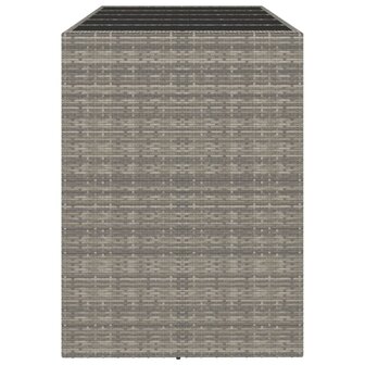 Bartafel met glazen blad 185x80x110 cm poly rattan grijs 4