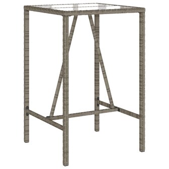 Tuinbartafel 70x70x110 cm poly rattan grijs 2