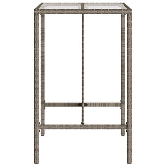 Tuinbartafel 70x70x110 cm poly rattan grijs 6