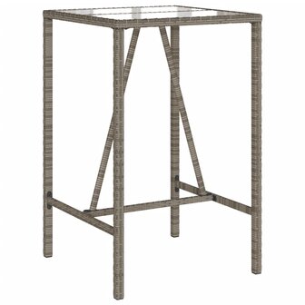 Tuinbartafel 70x70x110 cm poly rattan grijs 7