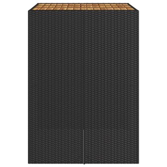 Tuinbartafel acaciahouten blad 105x80x110 cm poly rattan zwart 6