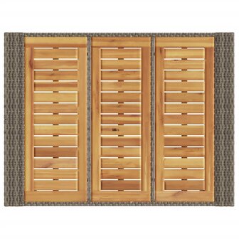 Tuinbartafel acaciahouten blad 105x80x110 cm poly rattan grijs 8