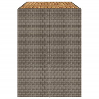 Tuinbartafel acaciahouten blad 185x80x110 cm poly rattan grijs 6