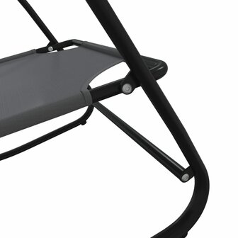 Ligstoelen 2 st schommelend staal en textileen grijs 6