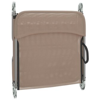 Ligbedden 2 st inklapbaar textileen en staal taupe 8