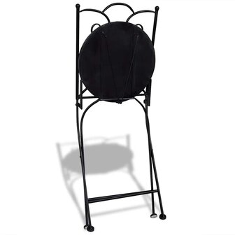 Bistrostoelen inklapbaar 2 st keramiek zwart en wit 6