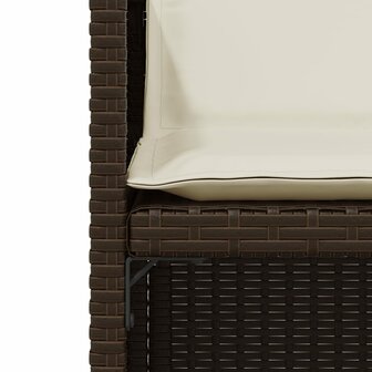 3-delige Bistroset met kussens poly rattan bruin 6