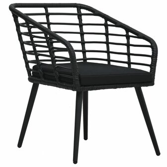 3-delige Bistroset poly rattan zwart 4
