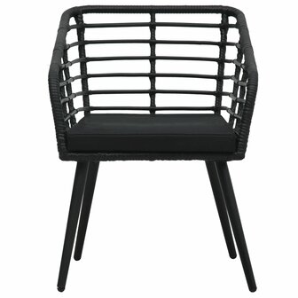 3-delige Bistroset poly rattan zwart 5