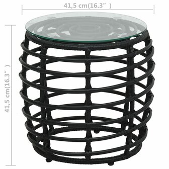 3-delige Bistroset poly rattan zwart 7