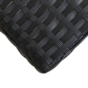 Tuinbank 120 cm poly rattan en massief acaciahout zwart 5