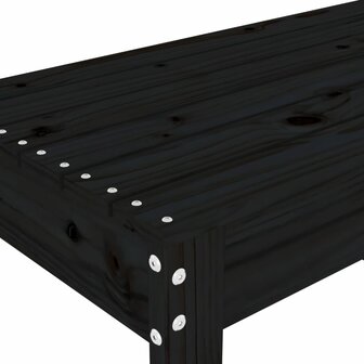 Tuinbank 80x38x45 cm massief grenenhout zwart 6