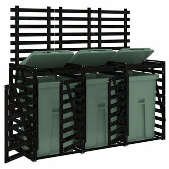 Containerberging drievoudig massief grenenhout zwart 4