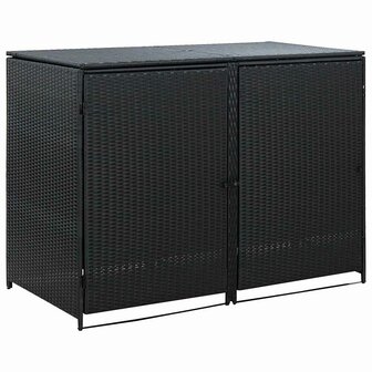 Containerberging dubbel 148x80x111 cm poly rattan zwart  2