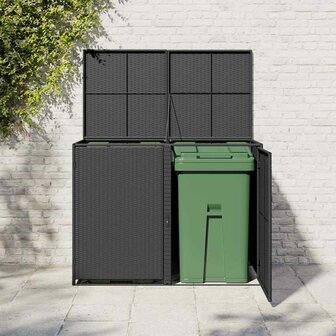 Containerberging dubbel 148x80x111 cm poly rattan zwart  3