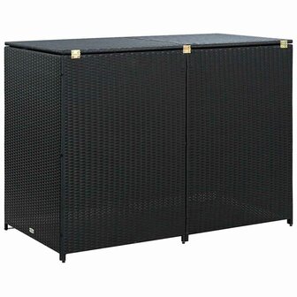 Containerberging dubbel 148x80x111 cm poly rattan zwart  6