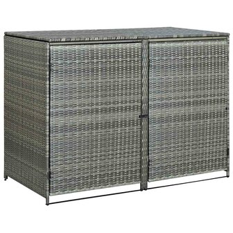Containerberging dubbel 148x77x111 cm poly rattan antraciet   5