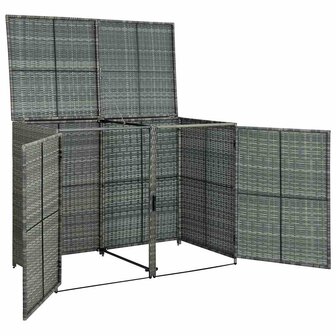 Containerberging dubbel 148x77x111 cm poly rattan antraciet   7