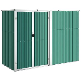 Tuinschuur 225x89x161 cm gegalvaniseerd staal groen 2