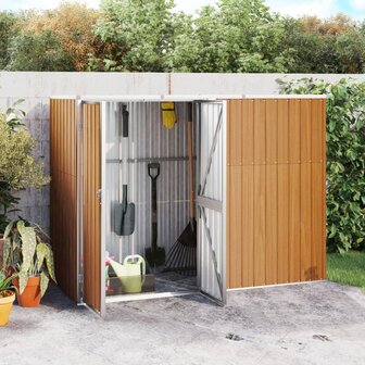 Tuinschuur 225x89x161 cm gegalvaniseerd staal bruin 1