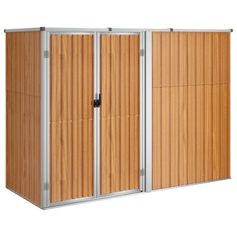 Tuinschuur 225x89x161 cm gegalvaniseerd staal bruin 2