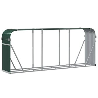 Haardhoutopslag 234x45x100 cm gegalvaniseerd staal groen 6