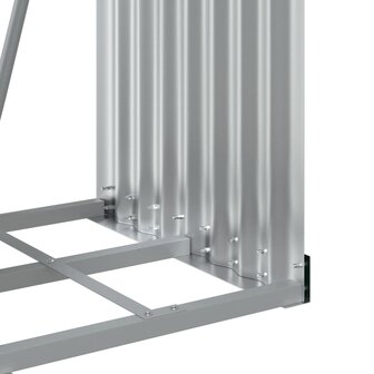 Haardhoutopslag 40x45x100 cm gegalvaniseerd staal lichtgrijs 8