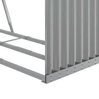 Haardhoutopslag 120x45x210 cm gegalvaniseerd staal lichtgrijs 8
