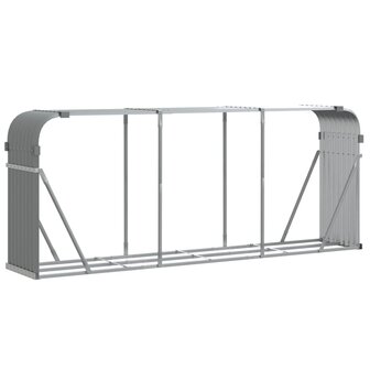 Haardhoutopslag 234x45x100 cm gegalvaniseerd staal lichtgrijs 2
