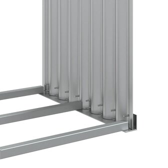 Haardhoutopslag 120x45x140 cm gegalvaniseerd staal zilverkleur 7